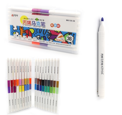 M6130-36 Набір акрил. скетчмаркерів Aodemei трикутн. корп., 36шт., plastic box
