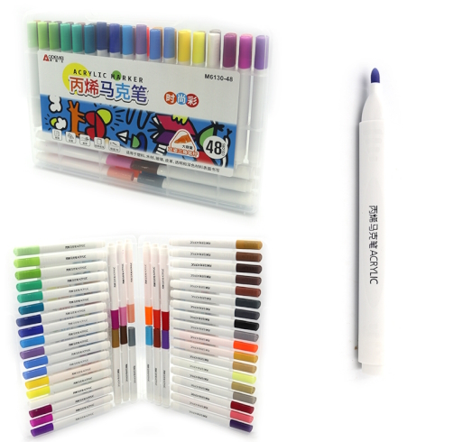 M6130-48 Набір акрил. скетчмаркерів Aodemei трикутн. корп., 48шт., plastic box