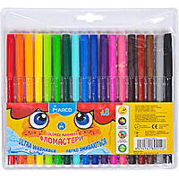 Фломастери 18 кольорів Super Washable, Marco, 1690-18