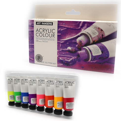 32KRFEA0822-G Набір фарб акрил глиттер 