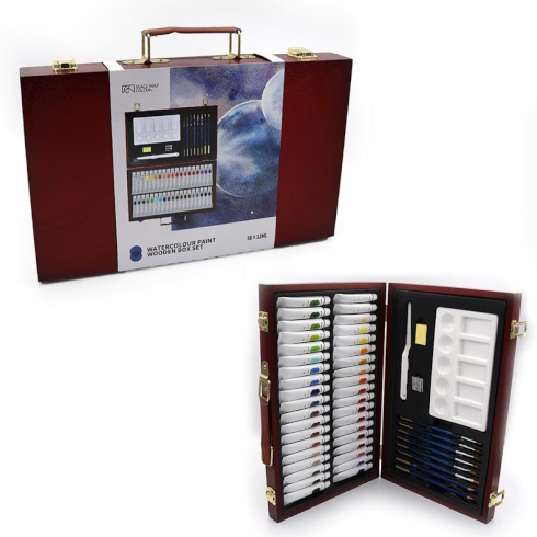 PW30.38012.A Набір фабр для профі, дерево (акварель 38кол.*12мл, 2 олівц (B&HB), 1 пластик. ніж,