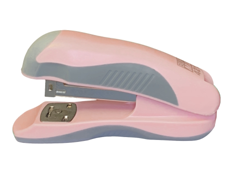 Степлер пластиковий, PASTEL, 20арк., (скоби №24, 26), 111х62х32 мм, рожевий, BM.4215-10