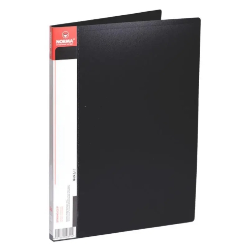 Папка с прижимом+карман, А4, 2см,700мкн PР, черн., 5034, NORMA