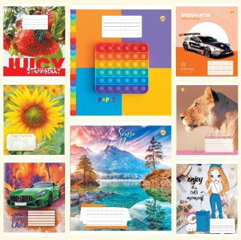 Зошит 12 арк.коса лінія Тверда ТЕ23107 12КЛВ1 МІКС, 25/600, 8к.