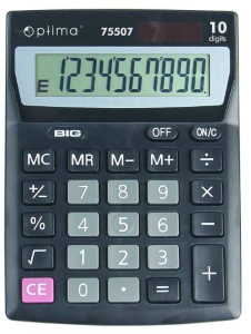 Калькулятор настільний Optima, 10 розрядів, розмір 137*103*32 мм,075507