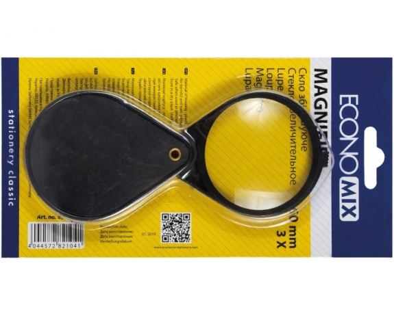 Скло збільшуюче Economix, d 60мм, 3-кратне,E82104