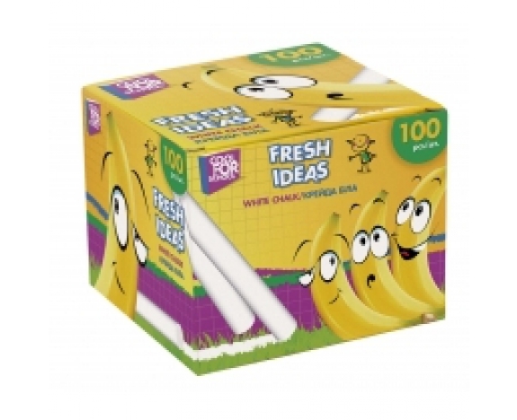 Крейда шкільна біла Fresh Ideas, 100 шт.,CF60702