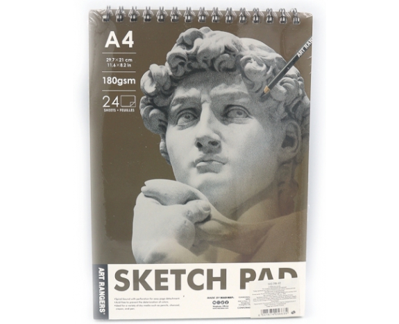 102.PB.02 Альбом для ескізів Art Nation SKETCH pad, А4, 24аркуша, 180gsm, на спіралі, 1шт/етик