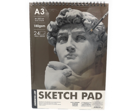 102.PB.03 Альбом для ескізів Art Nation SKETCH pad, А3, 24аркуша, 180gsm, на спіралі, 1шт/етик