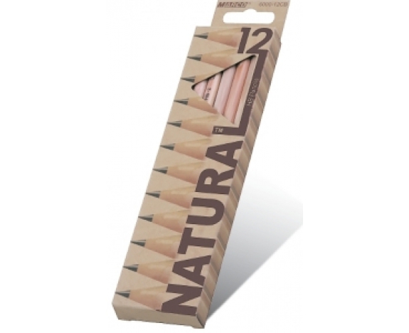 Олівці графітні НВ шестигранні, Natural - Cedarlite, Marco, 6000-12CB
