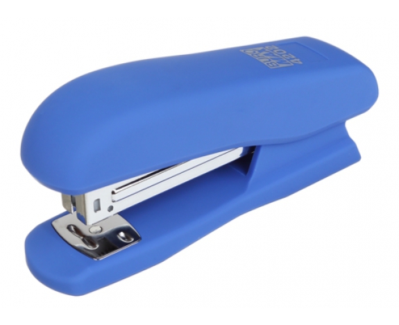 Степлер пластиковий RUBBER TOUCH до 20арк., (скоби №24; 26), синій, BM.4202-02