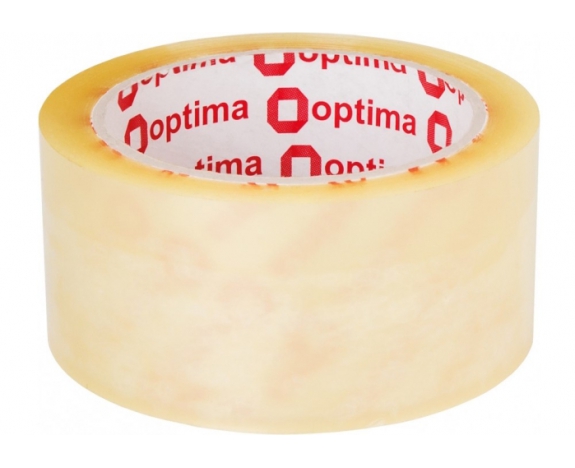 Стрічка клейка пакувальна 48 мм х 60 м х 40 мкм Optima, прозора, O45318