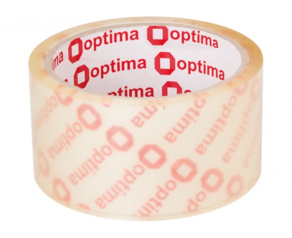 Стрічка клейка пакувальна 48 мм х 40 м х 40 мкм Optima, прозора, O45316