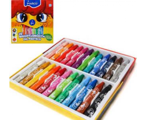 Пастель масляна 24 кольори, Bright&Smooth, Marco, 1100OP-24CB