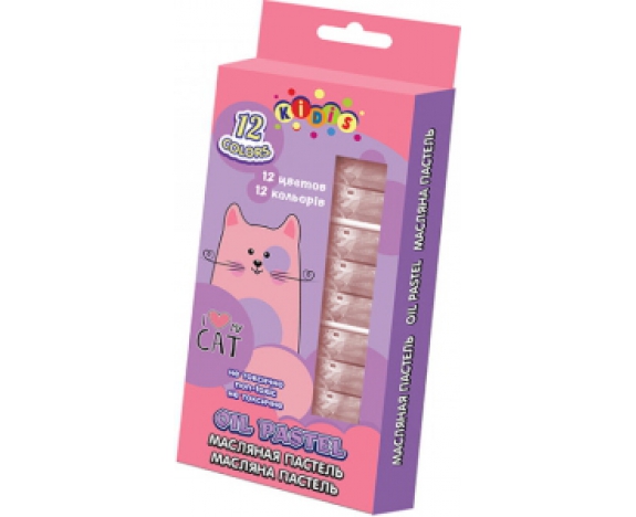 Пастель олійна 12 кольорів, KIDIS, серія My cat 12031