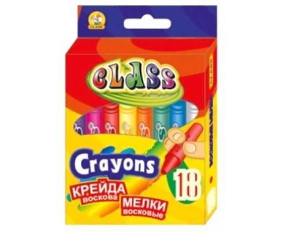 Крейда воскова, 18 кол., 8*90мм, 7604, CLASS