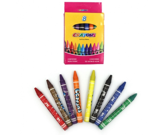 8496-8 Крейда воскова Crayons, набір 8 кол. без етикетки