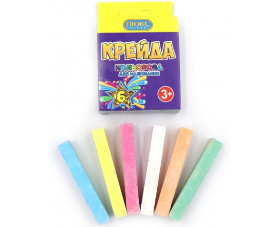 Крейда квадр. кольоровий 6кол. № ККЕ-1506 