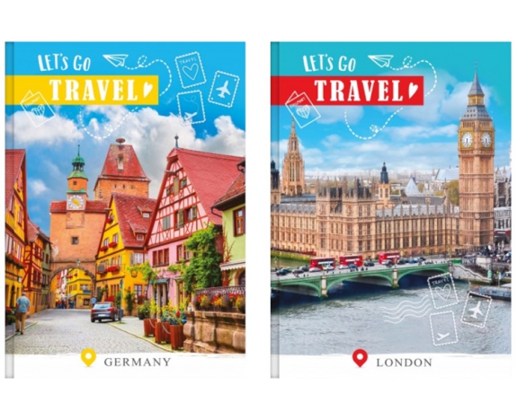 Зошит А4, 96 арк., серія «LET`S GO TRAVEL», з роздільниками, тв. паліт., мікс, ТП-87, Рюкзачок
