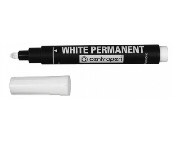 Маркер перман., 2,5мм, бiлий, White Permanent, 8586, Centropen