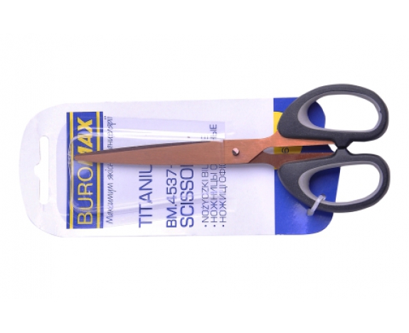 Ножицi офiснi TITANIUM, 163мм, сірі вставки BM.4537-09