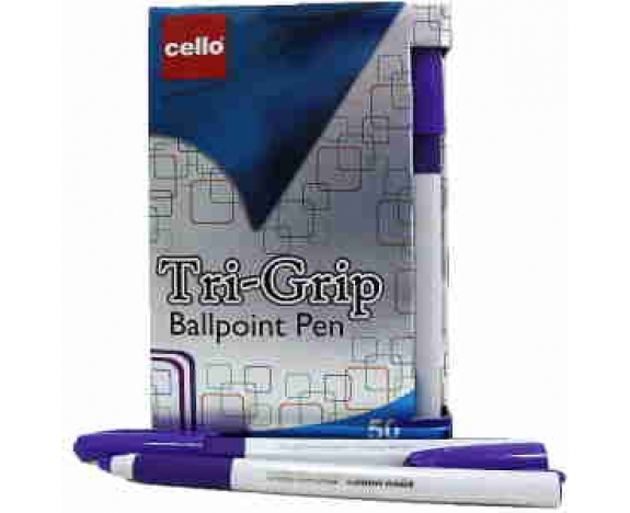 Ручка Cello Trigrip (син. корпус) SKU 50Box1.0мм фіолет.