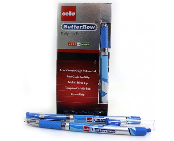 Ручка Cello Butterflow SKU 12Box  0,7мм син.