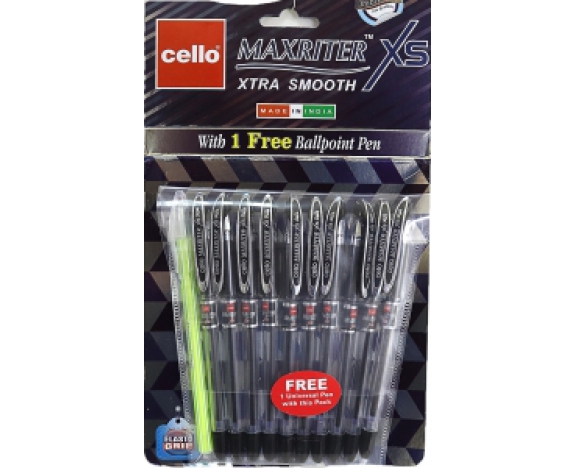 Ручка Cello Maxriter XS SKU 10Hanger 0,7мм  чорн.+ дод. Ручка