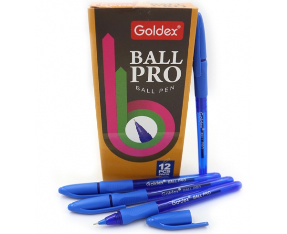 Ручка масляна Goldex Ball pro #1201 Індія Blue 0,7мм з грипом