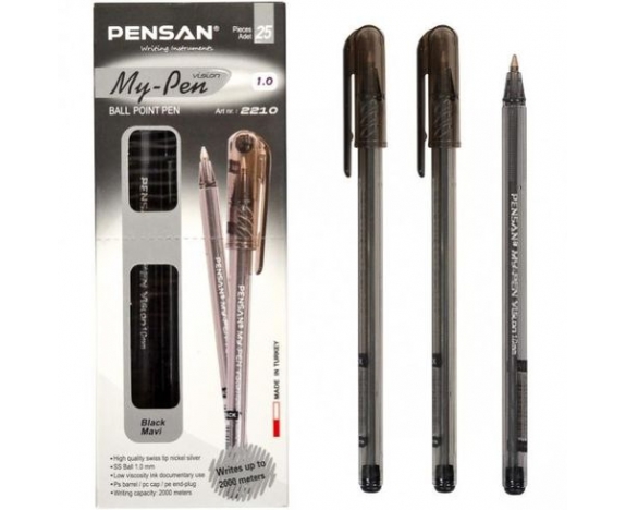 Ручка масляна PENSAN «My-Pen», ЧОРНА, 1,00мм, Туреччина