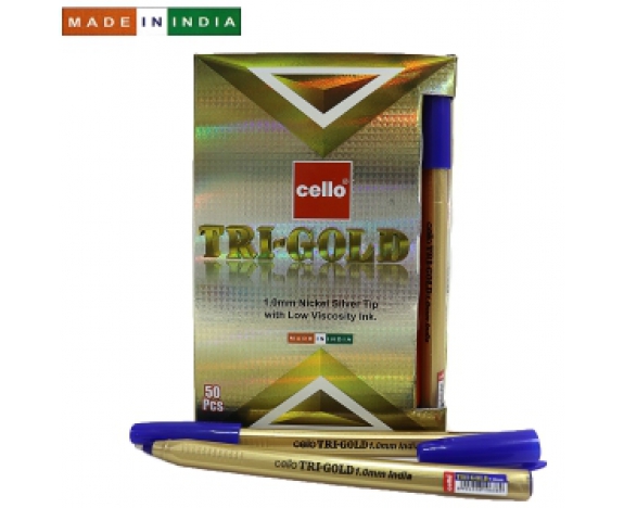 Ручка Cello Trimate GOLD SKU 50Box1.0мм син.