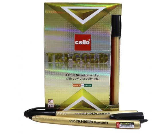 Ручка Cello Trimate GOLD SKU 50Box1.0мм чорн.