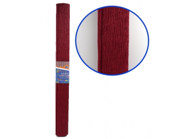 KR150-8002 Креп-папір 150%, бордовий 50 * 200см, 1pc / OPP, осн.95г / м2, общ.238г / м2