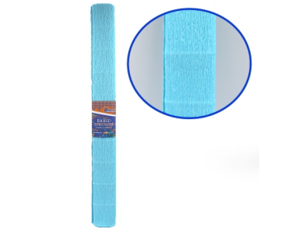 KR150-8023 Креп-папір 150%, небесний 50 * 200см, 1pc / OPP, осн.95г / м2, общ.238г / м2