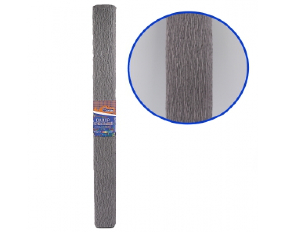 KR150-80703 Креп-папір 150%, сірий 50 * 200см, 1pc / OPP, осн.95г / м2, общ.238г / м2