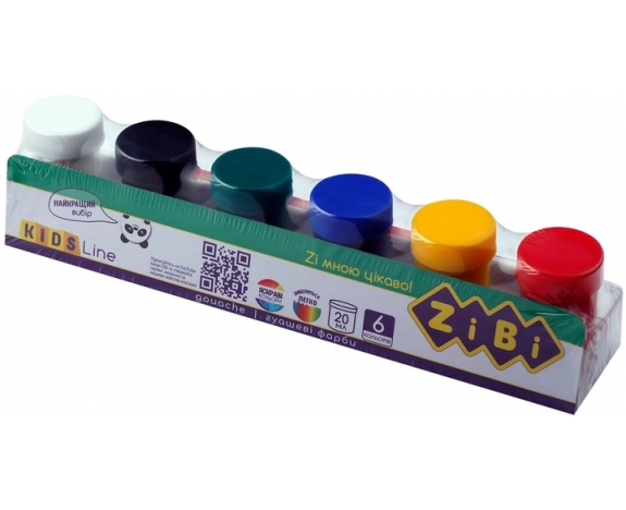 Гуашь 6 цветов х 20мл, KIDS Line, ZB.6657