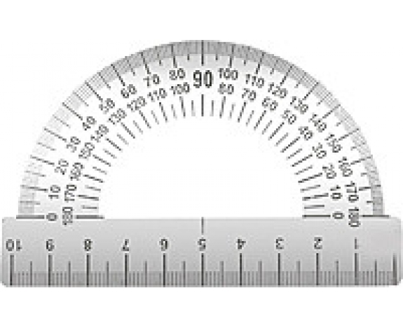 Транспортир МЕТАЛ. в кульк. S=0,4мм. (тверд)  AS-0245, К-9015м