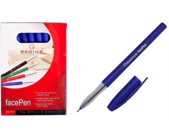 Ручка FACE PEN, синя, масляна 0.7мм, Radius