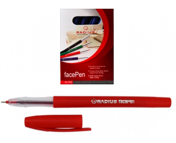Ручка FACE PEN червона, масляна 0.7мм, Radius