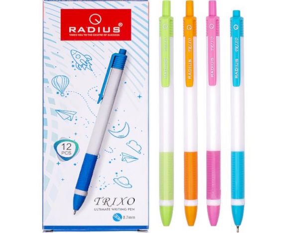 Ручка TRIXO, 0.7 мм., масляна, синя, ТРИГРАННА, Radius 