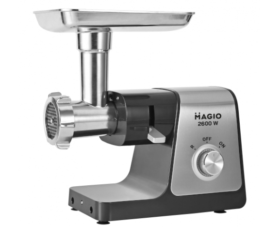 М'ясорубка електрична MAGIO МG-262  2600 Вт,3 види дисків для фаршу,насадка для ковбас та кеббе,функція 
