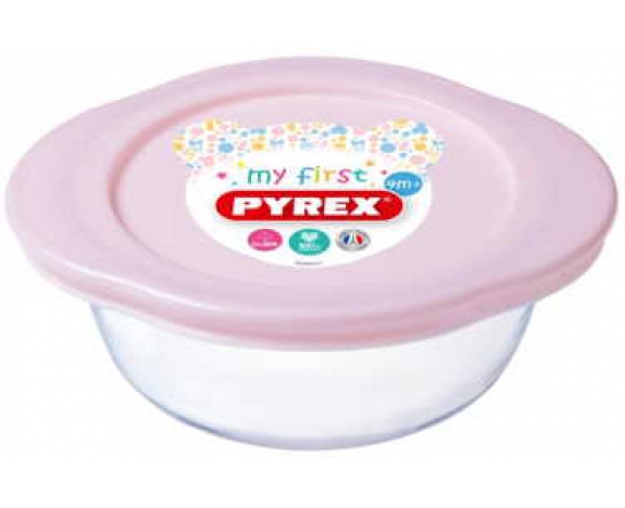 form.gl.cer PYREX BABY PINK форма стекл.кругл. 0.35л (14х12х5см), 206PAV5