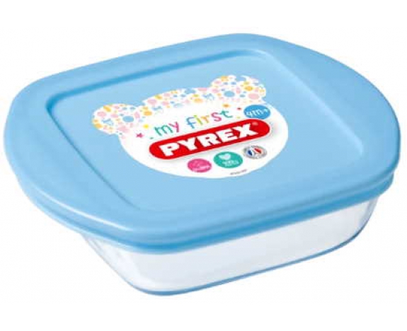 form.gl.cer PYREX BABY BLUE форма стекл.квадр. 0.35л (14х12х4см), 210PAV3