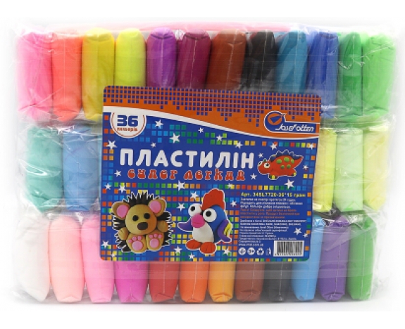 34SL7720-36 Пластилін супер легкий Josef Otten, 36кол * 15g + стек,OPP, 1шт / етик.