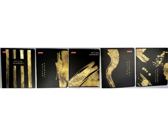 Зошит 60 арк. клітинка, серія GOLDEN SILK (чорний шовк+глітер), 12014,ТМ Фемілі Лайн, 10/160