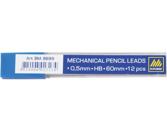 Стрижні для мех.олівців  (12шт) HB 0.5мм BM.8699