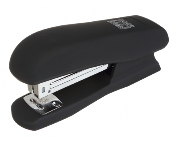 Степлер пластиковий RUBBER TOUCH до 20арк., (скоби №24; 26), чорний, BM.4202-01