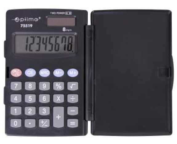 Калькулятор кишеньковий Optima, 8 розрядів, розмір 103*67*10 мм,075519