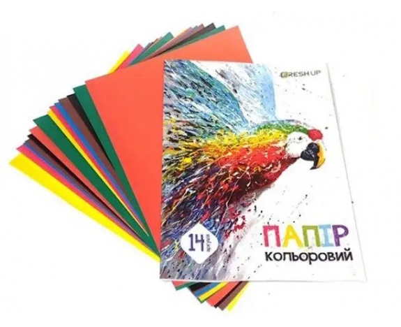 Папір кольоровий А4, 14 арк., 7 кольорів Fresh Up FR-0014-7